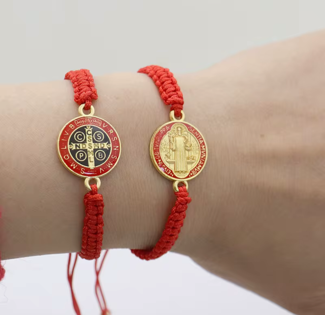 Handmade Saint Benedict Bracelet (Red)