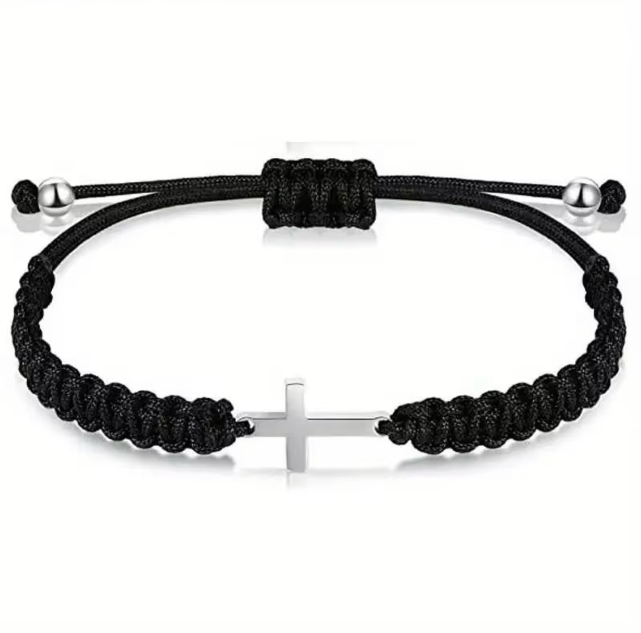 Black & Silver Cross Bracelet