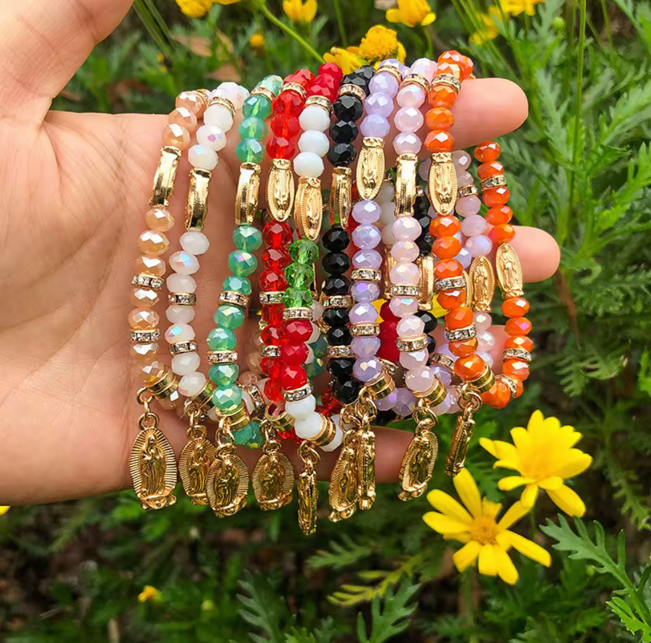 Handmade Sparkle Bead Saint Bracelet