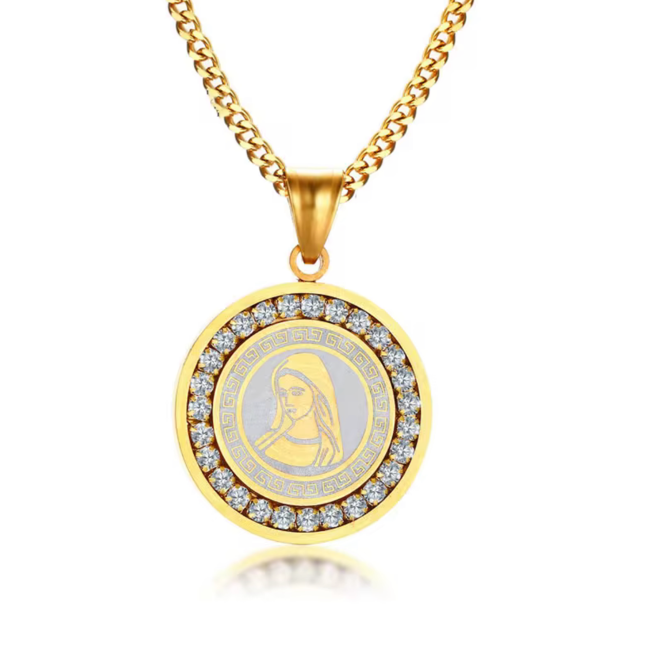 Virgin Mary Gold Pendant Chain