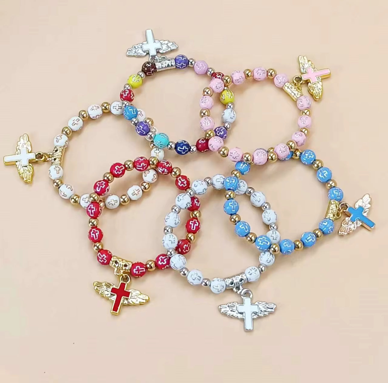 Flying Cross Bead Bracelet